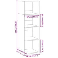 Vidaxl Skříň highboard hnědý dub 40 x 41 x 124 cm kompozitní dřevo