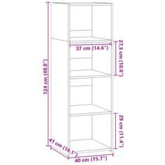 Vidaxl Skříň highboard černá 40 x 41 x 124 cm kompozitní dřevo