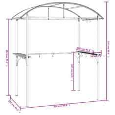 Vidaxl BBQ altán s bočními policemi antracitový 220x115x230 cm ocel