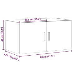 Vidaxl Nástěnná skříňka betonově šedá 80x42,5x40 cm kompozitní dřevo