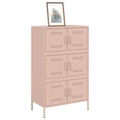 Vidaxl Skříň highboard růžová 68 x 39 x 113 cm ocel