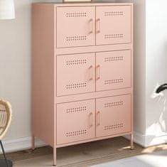 shumee Skříň highboard růžová 68 x 39 x 113 cm ocel