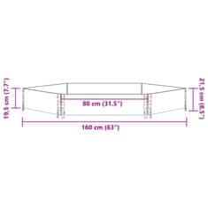 Vidaxl Vyvýšený záhon šestiúhelník šedý 160 x 160 cm masivní borovice