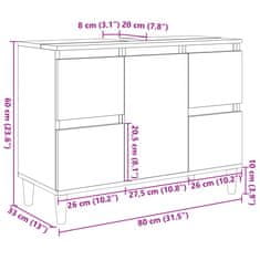 Petromila Skříňka pod umyvadlo dub sonoma 80x33x60 cm kompozitní dřevo