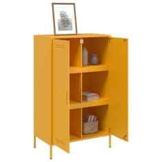 Vidaxl Skříň highboard hořčicově žlutá 68 x 39 x 113 cm ocel