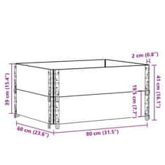 Vidaxl Paletové nástavce 2 ks černé 80 x 60 cm masivní borové dřevo