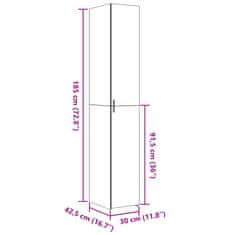 Vidaxl Skříň highboard kouřový dub 30 x 42,5 x 185 cm kompozitní dřevo