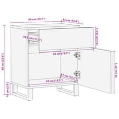 Vidaxl Noční stolek 50 x 34 x 60 cm masivní hrubé mangovníkové dřevo