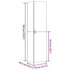 Vidaxl Skříň highboard dub sonoma 45 x 42,5 x 185 cm kompozitní dřevo