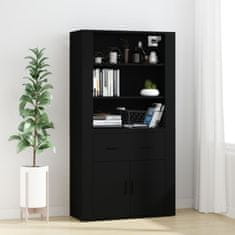 Vidaxl Skříň highboard černá kompozitní dřevo