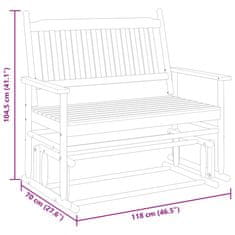 Vidaxl Lavice glider černá 118 x 70 x 104,5 cm masivní topolové dřevo