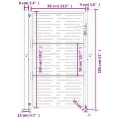 Vidaxl Zahradní branka 105 x 155 cm cortenová ocel Pruhy