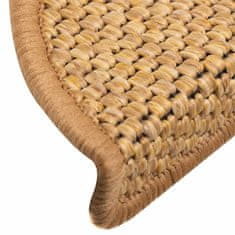 Vidaxl Samolepicí nášlapy na schody vzhled sisal 15 ks 56x17x3cm sisal