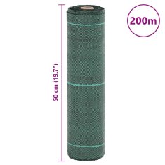 Vidaxl Mulčovací textilie zelená 0,5 x 200 m PP