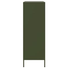 Vidaxl Skříň highboard olivově zelená 68 x 39 x 113 cm ocel