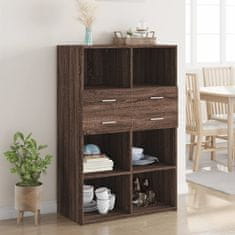 shumee vidaXL Skříň highboard hnědý dub 80 x 42,5 x 124 cm kompozitní dřevo