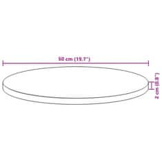 Vidaxl Stolní deska kulatá Ø 50 x 2 cm masivní akáciové dřevo