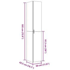 Vidaxl Skříň highboard černá 30 x 42,5 x 185 cm kompozitní dřevo