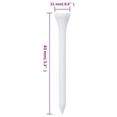 Vidaxl Golfová týčka 1 000 ks bílá 83 mm bambus