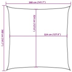 Vidaxl Plachta proti slunci 160 g/m² hnědá 3,6 x 3,6 m HDPE