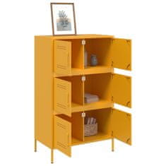 Vidaxl Skříň highboard hořčicově žlutá 68 x 39 x 113 cm ocel