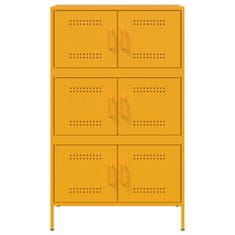 Vidaxl Skříň highboard hořčicově žlutá 68 x 39 x 113 cm ocel