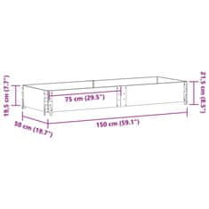 Vidaxl Zahradní truhlík šedý 150x50 cm masivní borové dřevo