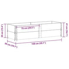 Paletové nástavce 2 ks černé 150 x 50 cm masivní borové dřevo