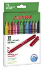 WOWO Sada 12 barevných fixů ALPINO Classic pro kreativní kreslení