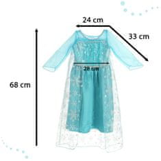 WOWO Dětský Karnevalový Kostým Elsa z Frozen - Modré Šaty, Velikost 120 cm