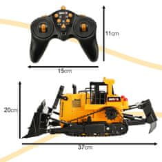 WOWO H-Toys 1554 Buldozer s Dálkovým Ovládáním 2.4GHz, Měřítko 116