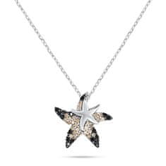Brilio Silver Třpytivý stříbrný náhrdelník Mořská hvězdice NCL163WBC