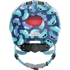 Abus Přilba Smiley 3.0 Led - dětské, modrá, motiv auta - Velikost M (50-55 cm)