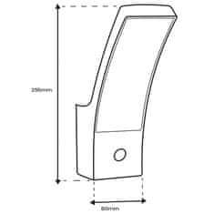 LUMILED Zahradní lampa LED fasádní nástěnné svítidlo AGOS 12W 4000K se senzorem pohybu a soumraku