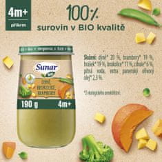 Sunar BIO příkrm dýně, brambory, olivový olej 6 x 190 g