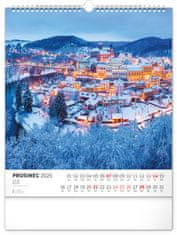 Presco Publishing NOTIQUE Nástěnný kalendář Česká republika 2025, 30 x 34 cm