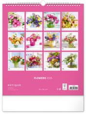 Presco Publishing NOTIQUE Nástěnný kalendář Květiny 2025, 30 x 34 cm