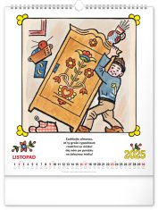 Grooters NOTIQUE Nástěnný kalendář Josef Lada – Říkadla 2025, 30 x 34 cm