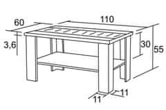 eoshop Konferenční stůl Karol 60×110 K149 (Provedení: Dub sonoma)