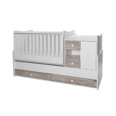 Lorelli Multifunkční dětská postýlka MINIMAX NEW 190x72 CM WHITE/ARTWOOD