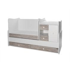 Lorelli Multifunkční dětská postýlka MINIMAX NEW 190x72 CM WHITE/ARTWOOD