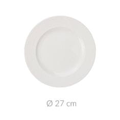 SIAKI Obědový mělký talíř, porcelánový, bílý, O 27 cm