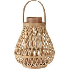 Home&Styling Rattanová lucerna se skleněným táckem na svíčku, ? 25 cm