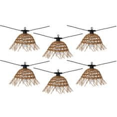 Home&Styling Ratanový řetězový světelný řetěz, 6 lamp