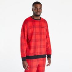 Calvin Klein Mc Holiday Lounge L/S Sweatshirt Textured Plaid/ Exact L Červená