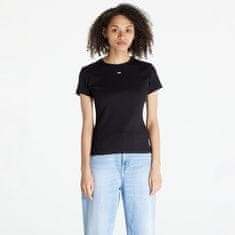 Tommy Hilfiger Tričko Tommy Jeans Slim Essential Rib Short Sleeve Tee Black S Černá