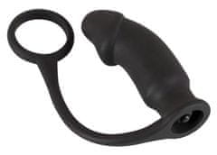 Black Velvets Vibrační Dildo S Kroužkem Plug