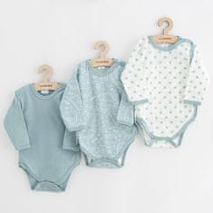 NEW BABY Kojenecké celorozepínací body Classic II Uni 3ks mátové 62 (3-6m) Zelená