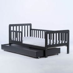 Drewex Dětská postel se zábranou a šuplíkem Nidum 140x70 cm grafit