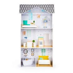 EcoToys Dřevěný domeček pro panenky s nábytkem Grace Residence